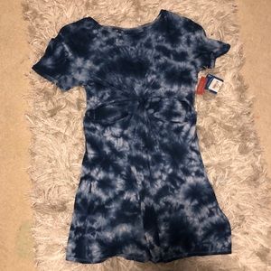 T-Shirt Dress with Cut Out Hole in Mid Area